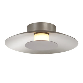 Buy sand-nickel-with-coffee-silver-glass Luma Flush Mount Ceiling Light by Golden