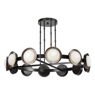 Buy urban-bronze-with-opal-glass-glass-and-white-shade Alonso Chandelier by Alora