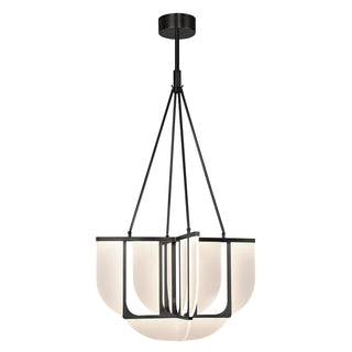 Buy urban-bronze-with-acrylic-light-guide-glass-and-white-shade Anders Chandelier by Alora