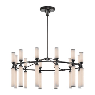 Buy urban-bronze-frosted-ribbed-glass-and-white-shade Edwin Chandelier by Alora