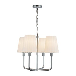 Buy chrome-opal-matte-glass-and-white-shade Plisse Chandelier by Alora