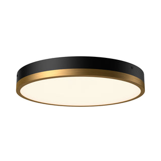 Buy aged-gold-matte-black-with-frosted-glass-glass-and-white-shade Adelaide Flush Mount Ceiling Light by Alora