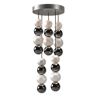 Buy polished-nickel-with-clear-carved-acrylic-glass-and-multicolor-shade Onyx Pendant by Alora