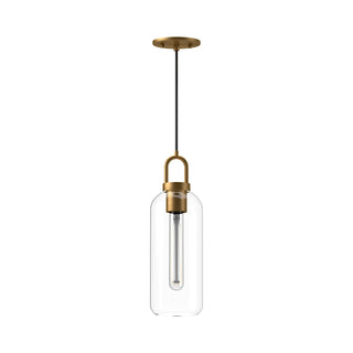 Buy aged-gold-clear-glass-and-clear-shade Soji Pendant by Alora