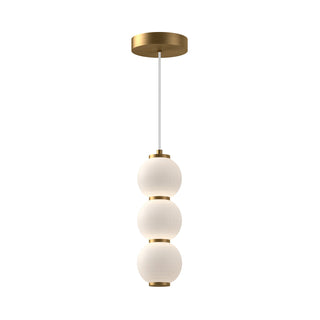 Buy aged-gold-opal-matte-glass-and-white-shade Bijou Pendant by Alora