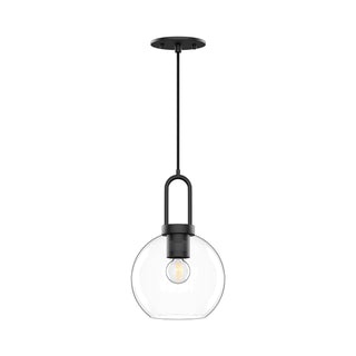 Buy clear-glass-matte-black-and-white-shade Soji Pendant by Alora