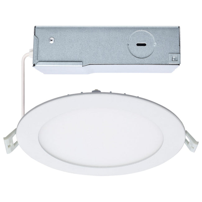 Satco Surface Mount/Canless Downlight - One Light (6.75"W x 0.99"H), White with Frost Glass, 2700K [Satco-S11827R1|MAIN]