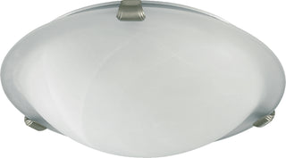 Buy satin-nickel-with-white-glass-and-white-shade Ceiling Mounts Outdoor (Damp) Ceiling Mount Light by Quorum