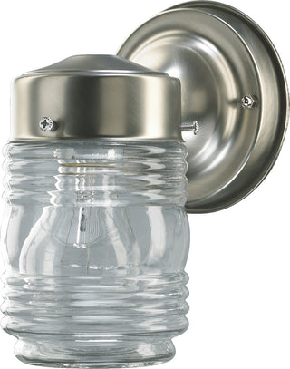 Buy satin-nickel Jelly Jars Outdoor (Damp) Sconce by Quorum