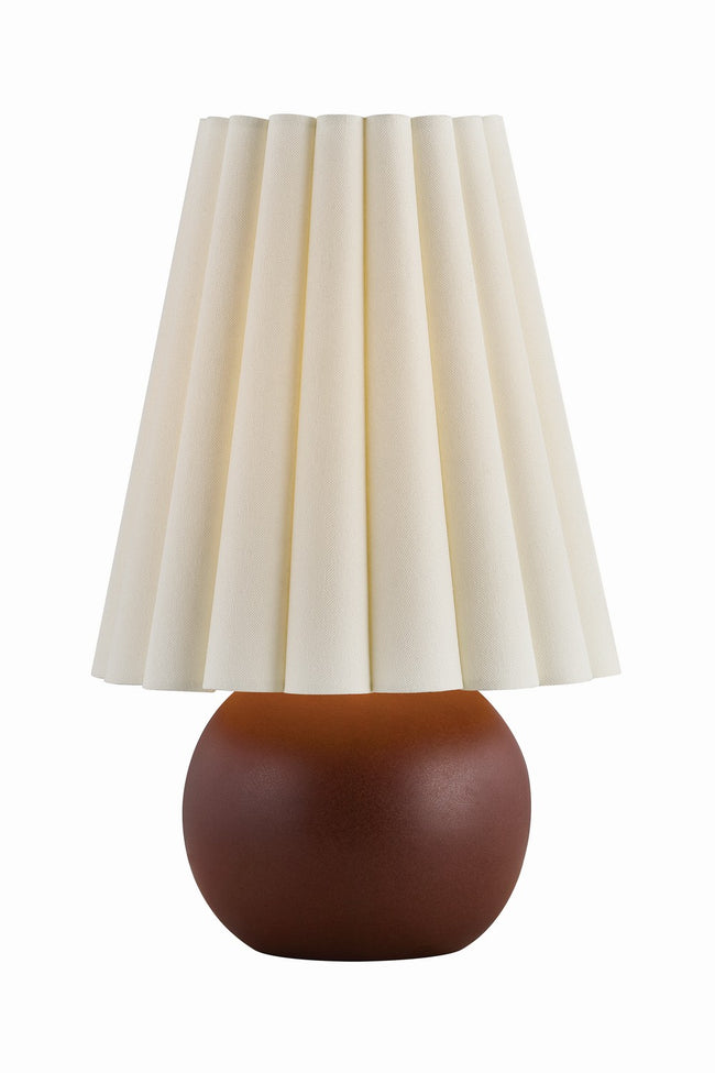 Katherine Table Lamp by Mitzi - Patina Brass with Off White Linen Glass and White Shade [Mitzi-HL1188201-PBR/CUC|MAIN]