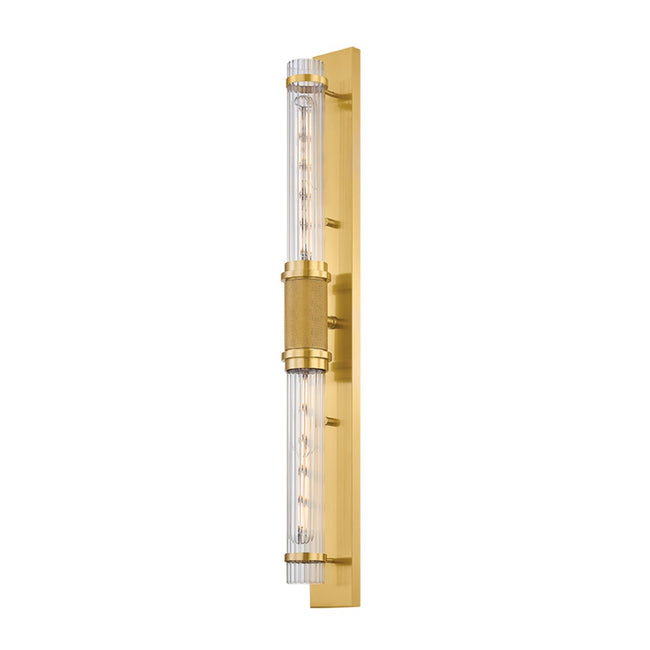 Shaw Linear Sconce by Hudson Valley - Aged Brass with Clear Optic Glass [Hudson Valley-1273-AGB|MAIN]