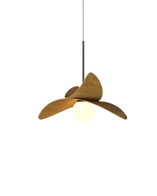 Organic Pendant 1647 by Accord Lighting - Louro Freijo with Frosted Glass Glass and White Shade [Accord Lighting-1647.09|MAIN]