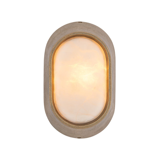 Allerton Sconce by Hudson Valley - Patina Brass with Alabaster Glass and Natural/Cream Shade [Hudson Valley-2971-PBR|MAIN]