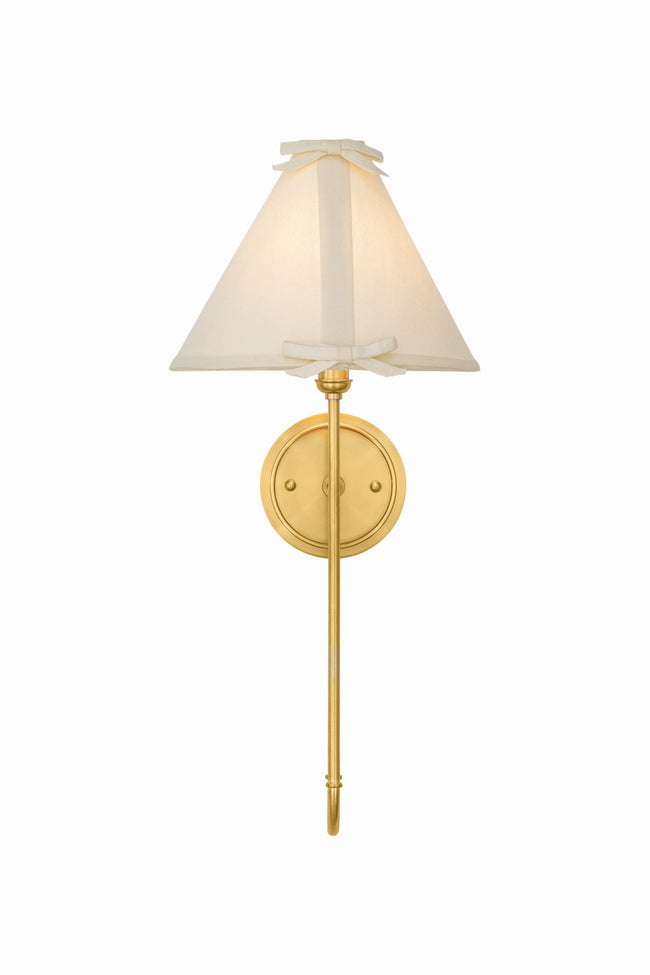 Amity Sconce by Hudson Valley - Aged Brass with White Linen Glass [Hudson Valley-4861-AGB|MAIN]