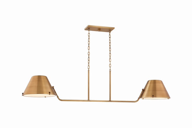 Tannersville Linear Pendant by Hudson Valley - Patina Brass with White Glass Glass [Hudson Valley-9702-PBR|MAIN]