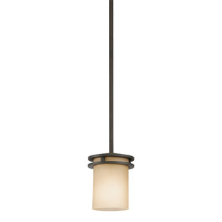 Buy olde-bronze-with-satin-etched-umber-glass-and-beige-tan-shade Hendrik Mini Pendant by Kichler