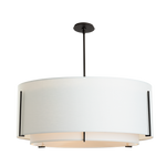 Exos Double Shade Large Scale Pendant by Hubbardton Forge - Black, Natural Anna, Natural Anna, 37.2" W [Hubbardton Forge-194636-SKT-MULT-10-SF2899-SF3699|MAIN]
