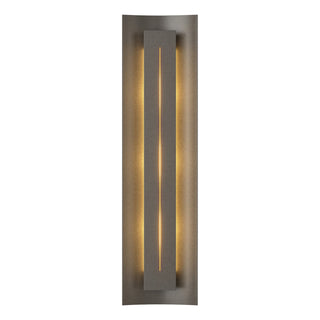 Buy dark-smoke-with-ivory-art-glass-cc-glass-and-natural-cream-shade Gallery Sconce by Hubbardton Forge