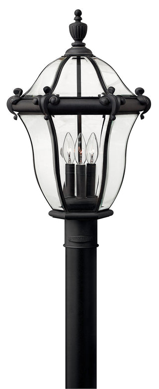 Buy museum-black-with-clear-beveled-and-bound-glass-and-clear-shade San Clemente Outdoor (Wet) Post Lantern by Hinkley