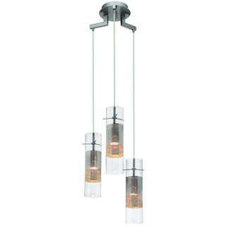 Buy brushed-steel-with-metal-mesh-in-clear-glass-glass-and-clear-seedy-shade Spartan Pendant by Access