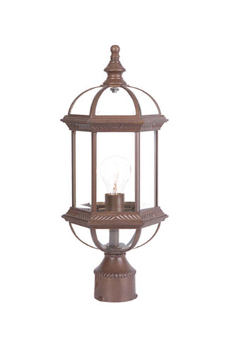 Buy burled-walnut-with-clear-glass-and-clear-shade Dover Post Lantern by Acclaim Lighting