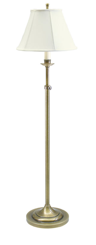 Buy antique-brass-with-off-white-linen-softback-glass-and-natural-cream-shade Club Floor Lamp by House of Troy