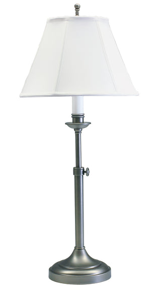 Buy antique-silver-with-white-linen-softback-glass-and-white-shade Club Lamp by House of Troy