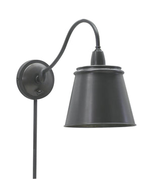 Buy oil-rubbed-bronze-with-metal-glass-and-metal-shade Hyde Park Sconce by House of Troy