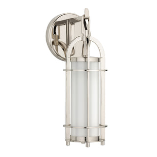 Buy polished-nickel-with-opal-glossy-glass-and-opal-shade Portland Vanity by Hudson Valley