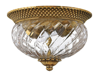 Buy burnished-brass-with-clear-optic-glass-and-clear-shade Plantation Outdoor (Damp) Flush Mount Ceiling Light by Hinkley