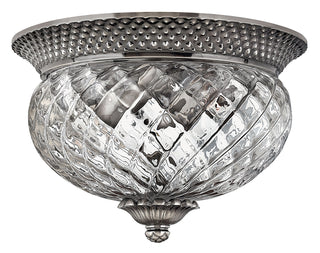 Buy polished-antique-nickel-with-clear-optic-glass-and-clear-shade Plantation Outdoor (Damp) Flush Mount Ceiling Light by Hinkley