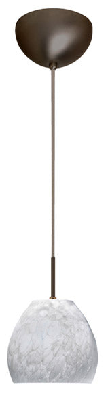 Buy bronze-with-carrera-5-25-x-5-875-x-5-875-glass-and-white-shade Bolla Pendant by Besa