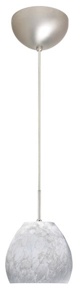 Buy satin-nickel-with-carrera-5-25-x-5-875-x-5-875-glass-and-white-shade Bolla Pendant by Besa