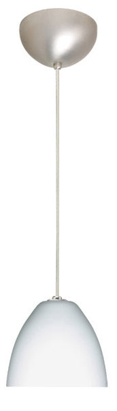 Buy satin-nickel-with-opal-matte-5-5-x-6-325-x-6-325-glass-and-white-shade Sasha Pendant by Besa