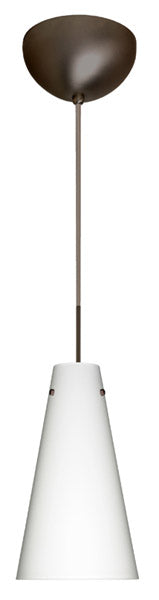 Buy bronze-with-opal-matte-9-375-x-5-735-x-5-735-glass-and-white-shade Cierro Pendant by Besa