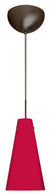 Bronze with Ruby Matte 9.375``x 5.735``x 5.735`` Glass and Red Shade