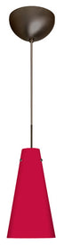 Bronze with Ruby Matte 9.375``x 5.735``x 5.735`` Glass and Red Shade