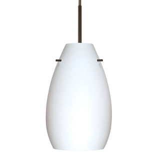 Buy bronze-with-opal-matte-9-5-x-6-x-6-glass-and-white-shade Pera Pendant by Besa