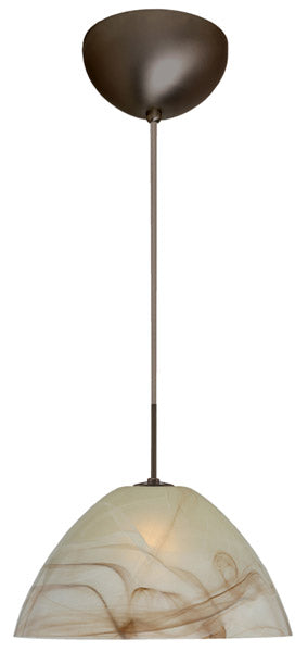 Buy bronze-with-mocha-5-5-x-10-5-x-10-5-glass-and-multicolor-shade Tessa Pendant by Besa