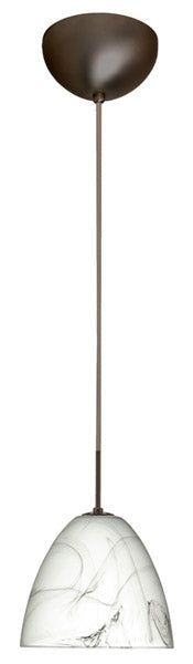 Buy bronze-with-marble-grigio-6-5-x-7-x-7-glass-and-multicolor-shade Vila Pendant by Besa