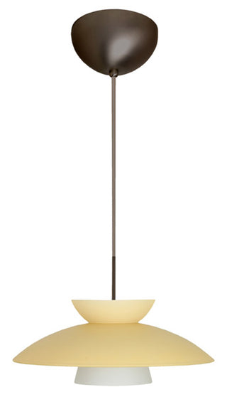 Buy bronze-with-champagne-6-x-15-x-15-glass-and-yellow-shade Trilo Pendant by Besa