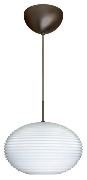 Buy bronze-with-opal-ribbed-7-5-x-11-75-x-11-75-glass-and-white-shade Pape Pendant by Besa