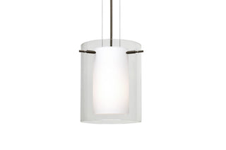 Buy bronze-with-clear-opal-9-875-x-7-875-x-7-875-glass-and-clear-shade Pahu Pendant by Besa