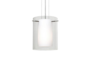 Buy satin-nickel-with-clear-opal-9-875-x-7-875-x-7-875-glass-and-clear-shade Pahu Pendant by Besa