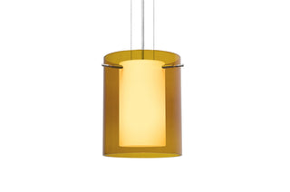 Buy satin-nickel-with-transparent-armagnac-opal-9-875-x-7-875-x-7-875-glass-and-amber-brown-shade Pahu Pendant by Besa
