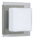Satin Nickel with Opal/Clear 6.325``x 6.325``x 2.75`` Glass and Opal Shade