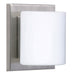Satin Nickel with Opal Matte 4.375``x 4.375``x 3`` Glass and Opal Shade