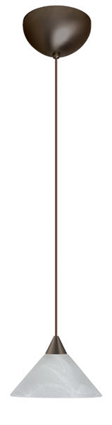 Buy bronze-with-marble-2-5-x-5-5-x-5-5-glass-and-white-shade Kona Pendant by Besa