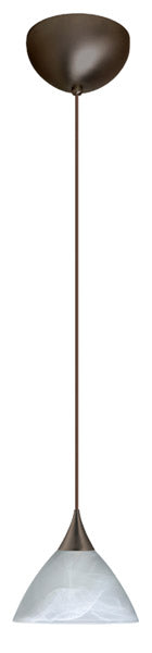 Buy bronze-with-marble-2-875-x-5-x-5-glass-and-white-shade Domi Pendant by Besa