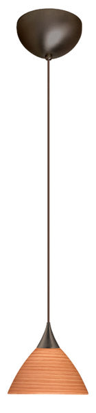 Buy bronze-with-cherry-2-875-x-5-x-5-glass-and-amber-brown-shade Domi Pendant by Besa